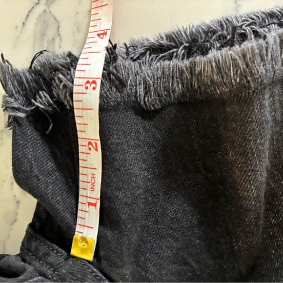 SR vs Sandrine Rose Black Denim Raw Hem Bermuda Shorts - Picture 6 of 7